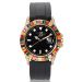 40mm Rainbow Rose Gold Luminous Watch with Black Silicone Strap