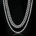 5mm Tennis Chain + 20mm Square and Round Stones Cuban Chain Set in White Gold