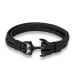 Black Braided Leather Anchor Bracelet