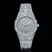 Iced Luxury Stylish Octagon Shaped Dial Watch in White Gold