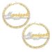 Personalized Iced Two Tone Name Hoop Earrings