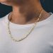 5mm Figaro Solid 925 Sterling Silver Chain in Gold
