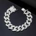 20mm Iced Miami Cuban Bracelet in White Gold