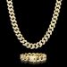 20mm Iced Miami Cuban Chain and Bracelet Set in Gold