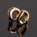 Black Stones Curved Hoop Earrings in Rose Gold