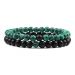 2Pcs Malachite Turquoise Black Frosted Beads Bracelet