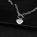 Women's Stainless Steel Heart Toggle Clasp Necklace