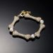 Mircro Paved Bone Interlaced Pearl Bracelet