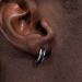 Black Frosted Stainless Steel Huggie Earrings