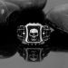 Skull Black Stone Stainless Steel Ring