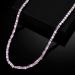 5mm Pink Baguette cut Stone Tennis Chain in White Gold