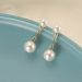 Simple Cross Pearl Arc Earrings