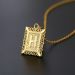 Square Initial Letter Pendant Necklace in Gold