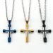 Stainless Steel Camber Two-tone Cross Pendant