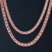 3mm/4mm Pink Tennis Chain in Gold
